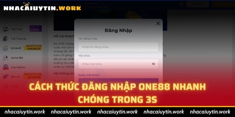 Cách thức đăng nhập ONE88 nhanh chóng trong 3s